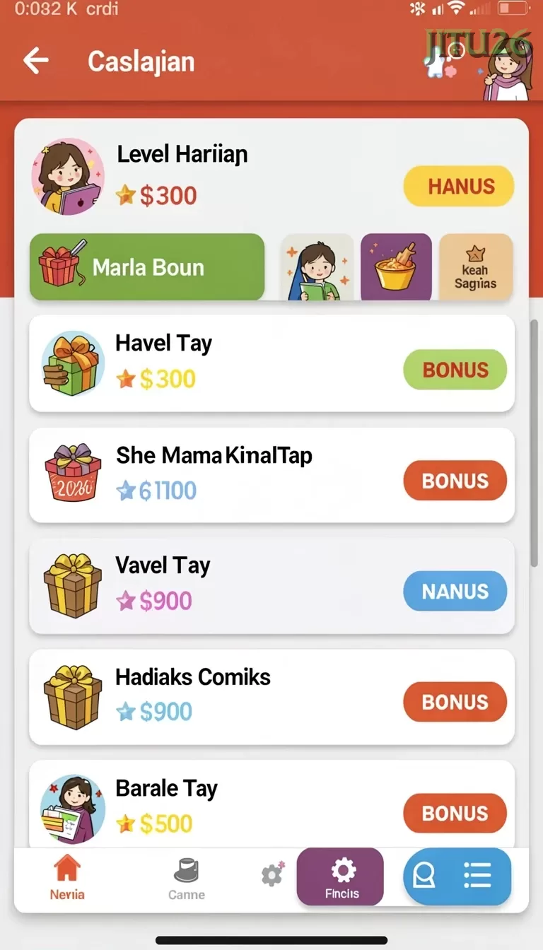 Cuplikan layar MPO666 — menu navigasi